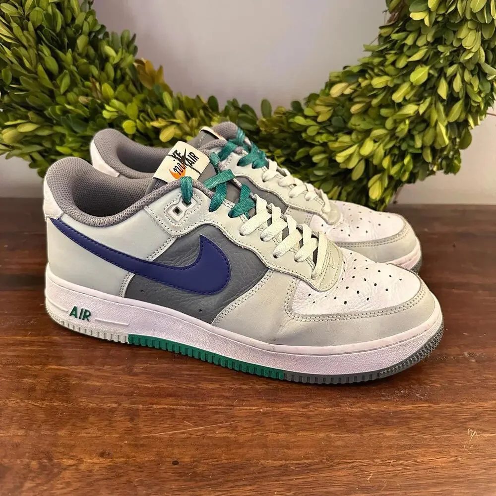 Nike Air Force 1 Low '07 LV8 Shoes Split‎ Light Silver Deep Royal Blue 10